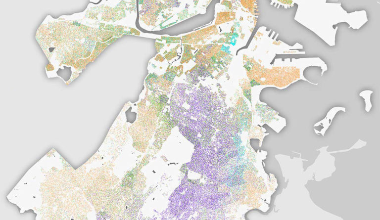 Map of Boston by race and ethnicity by Bostonography