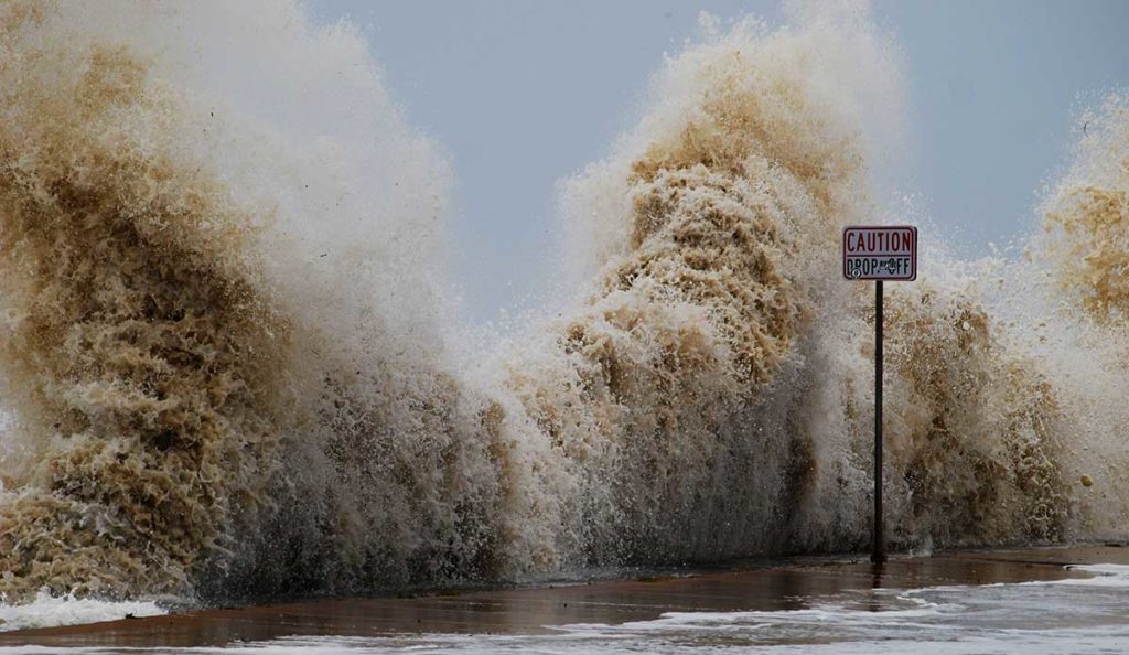 waves crashing waves on a road