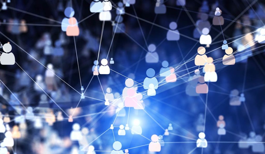 a close-up of people connected