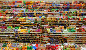 a large store with many shelves full of food