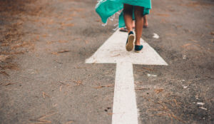 a person walking on the road