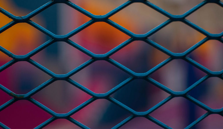 a close up of a fence