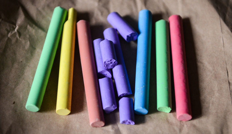 a group of colorful chalks