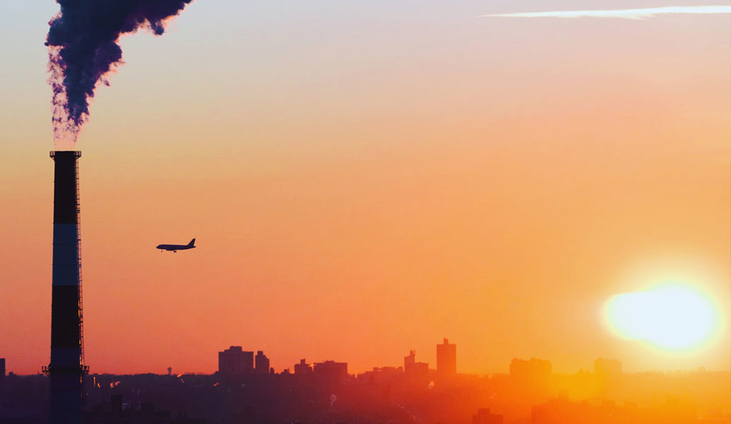 a plane flying in the sky