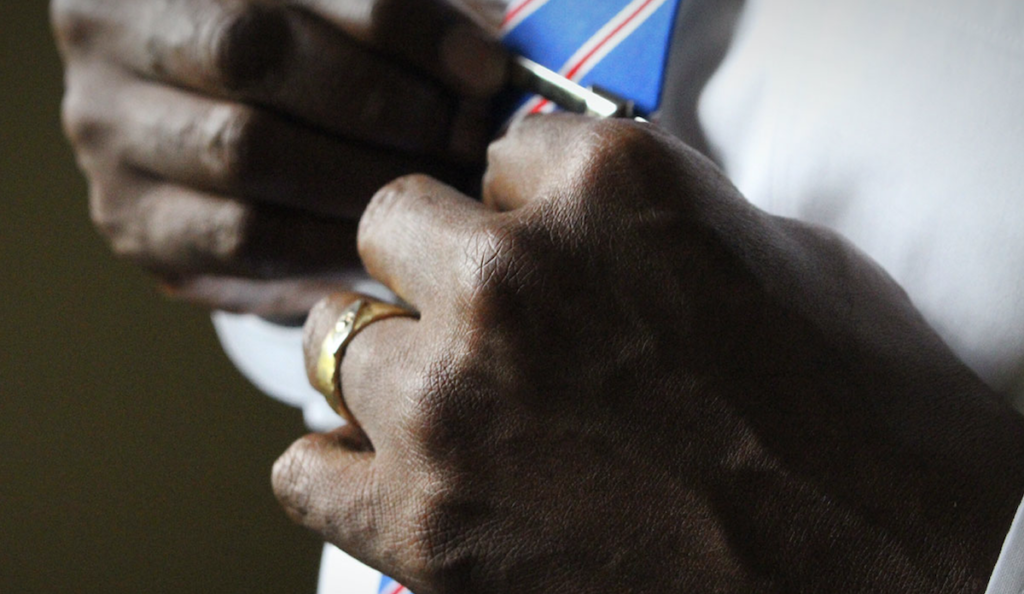 a close up of a man's hands