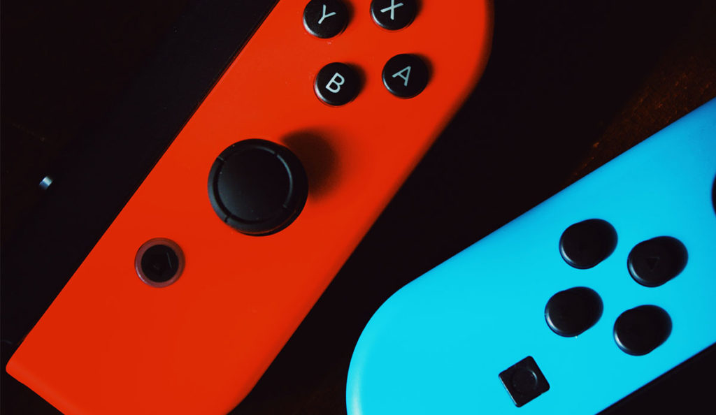 a close up of a game controller