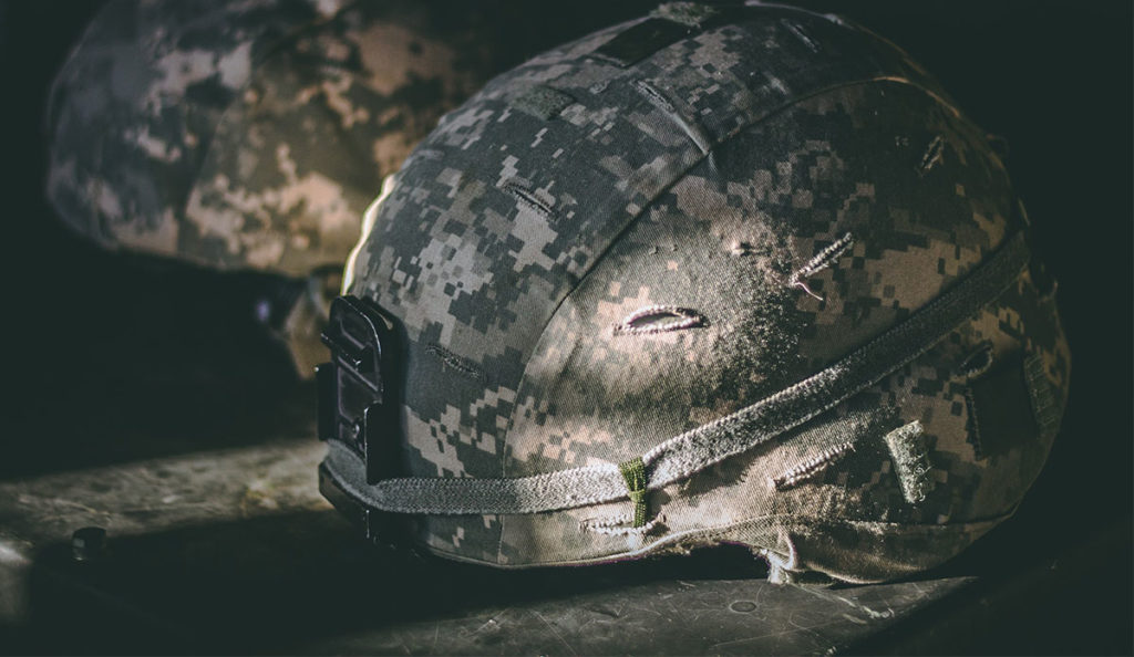 a close up of a helmet