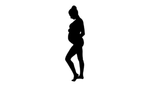 a silhouette of a pregnant woman