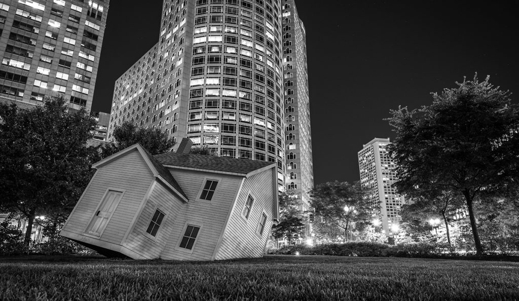 a building in the city