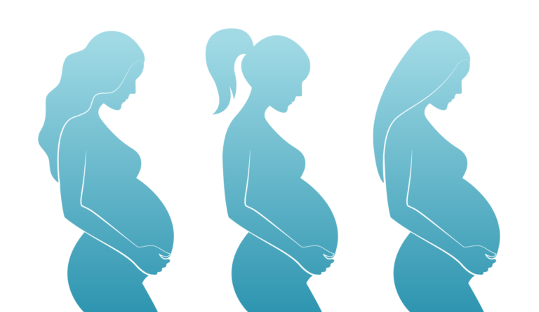 a silhouettes of a pregnant woman