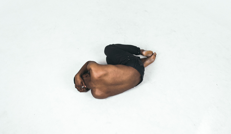 a man lying on the floor