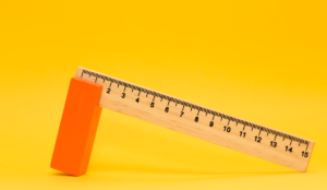 a wooden ruler with a ruler on it