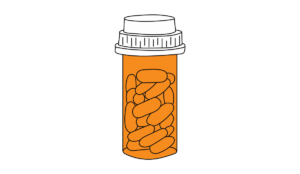 a bottle of pills