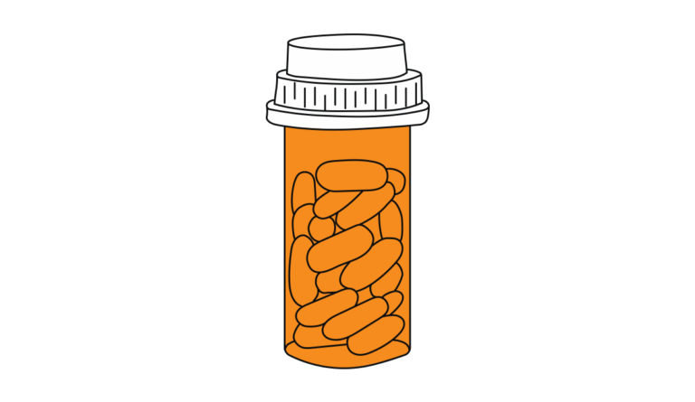 a bottle of pills