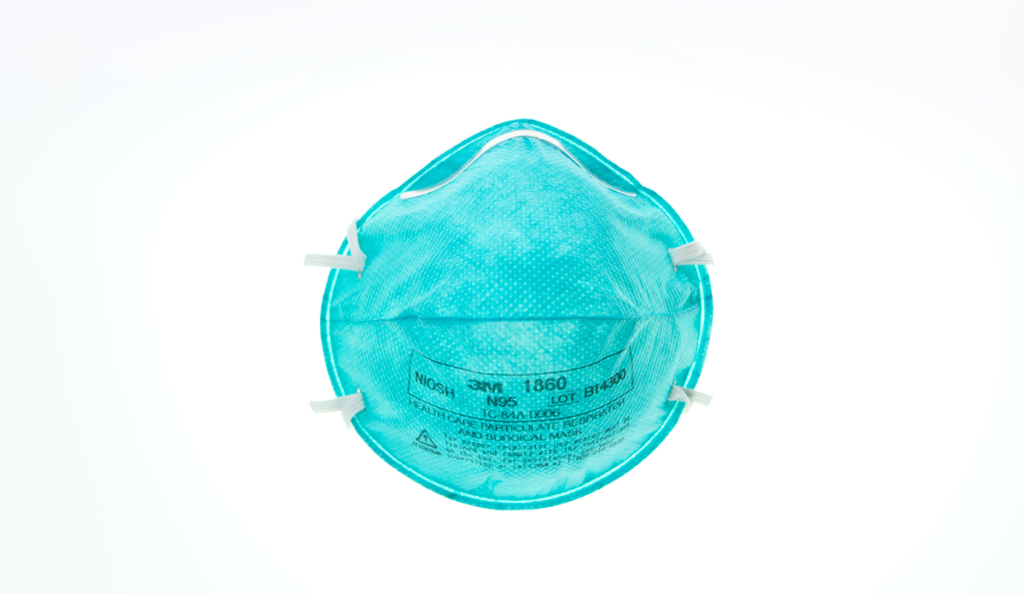 a face mask with a white background
