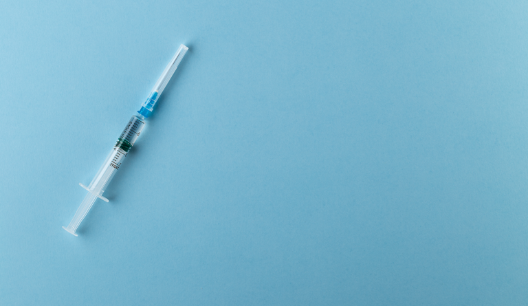 a syringe with a needle