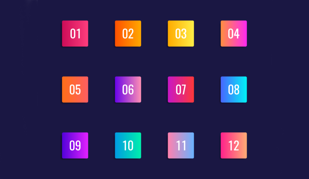 a number squares with numbers