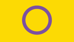 a purple circle on a yellow background