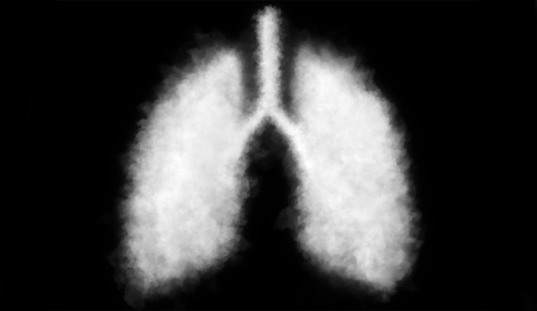 a white smoke in the shape of a lungs