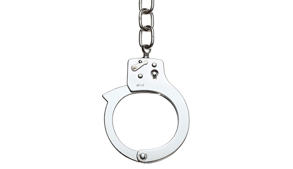 a close up of a handcuffs