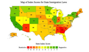 a map of united states with different colored squares