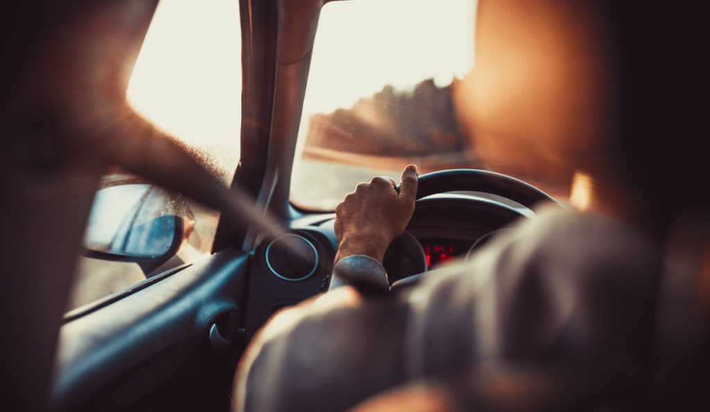 a person driving a car
