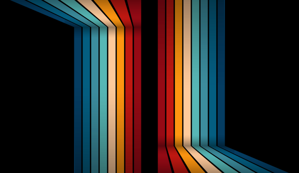 abstract image of multi-colored stripes on black background, representing multiple perspectives, which is required by co-research