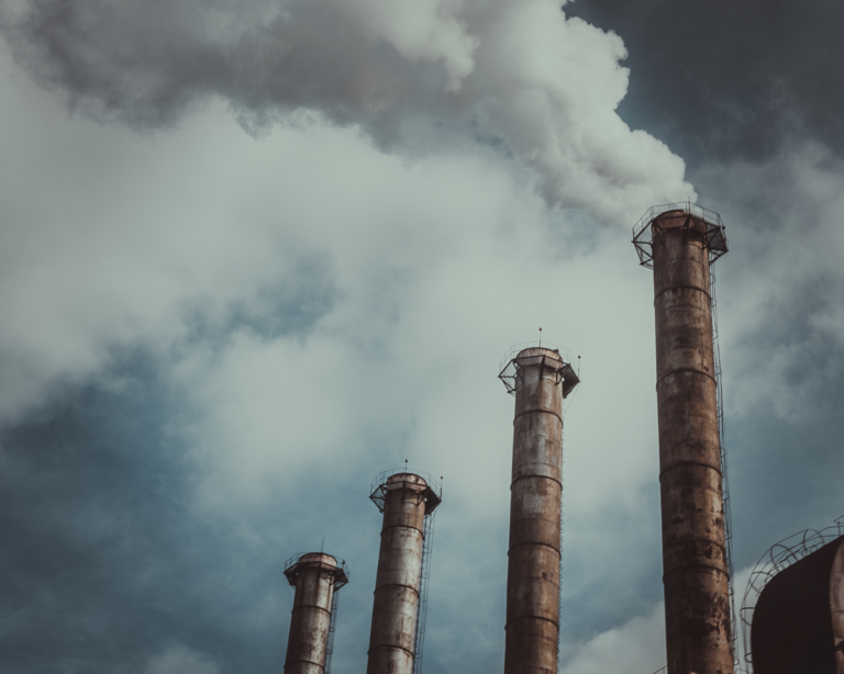 Air emissions and global warming concept