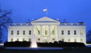 The White House at dusk