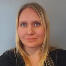 a woman with blonde hair
