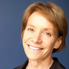 a close-up of a woman smiling