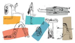 a group of people doing yoga