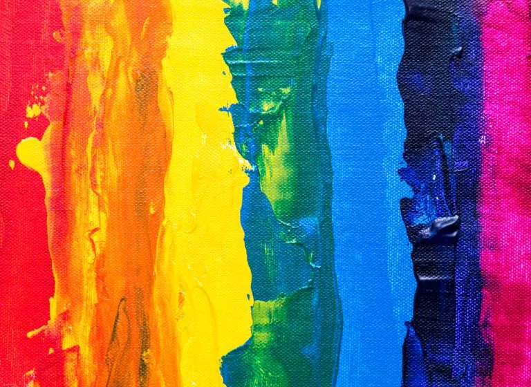 a close up of a painting
