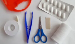 a group of objects on a table