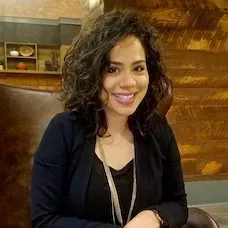 a woman sitting in a chair