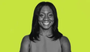 a woman smiling at camera