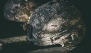 a close up of a helmet