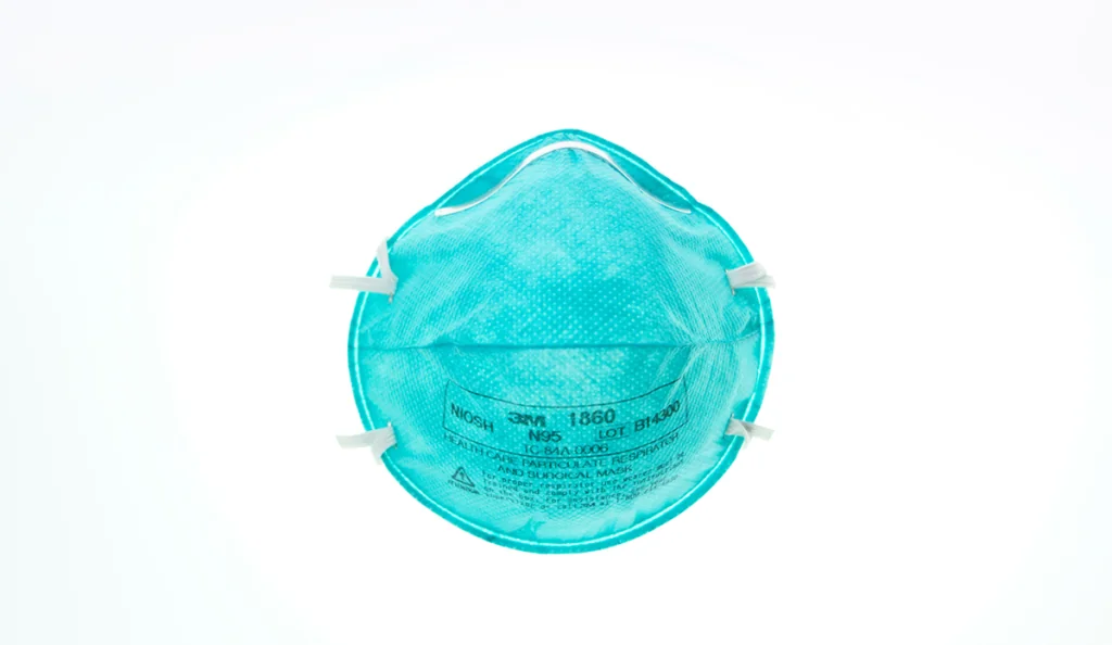 a face mask with a white background