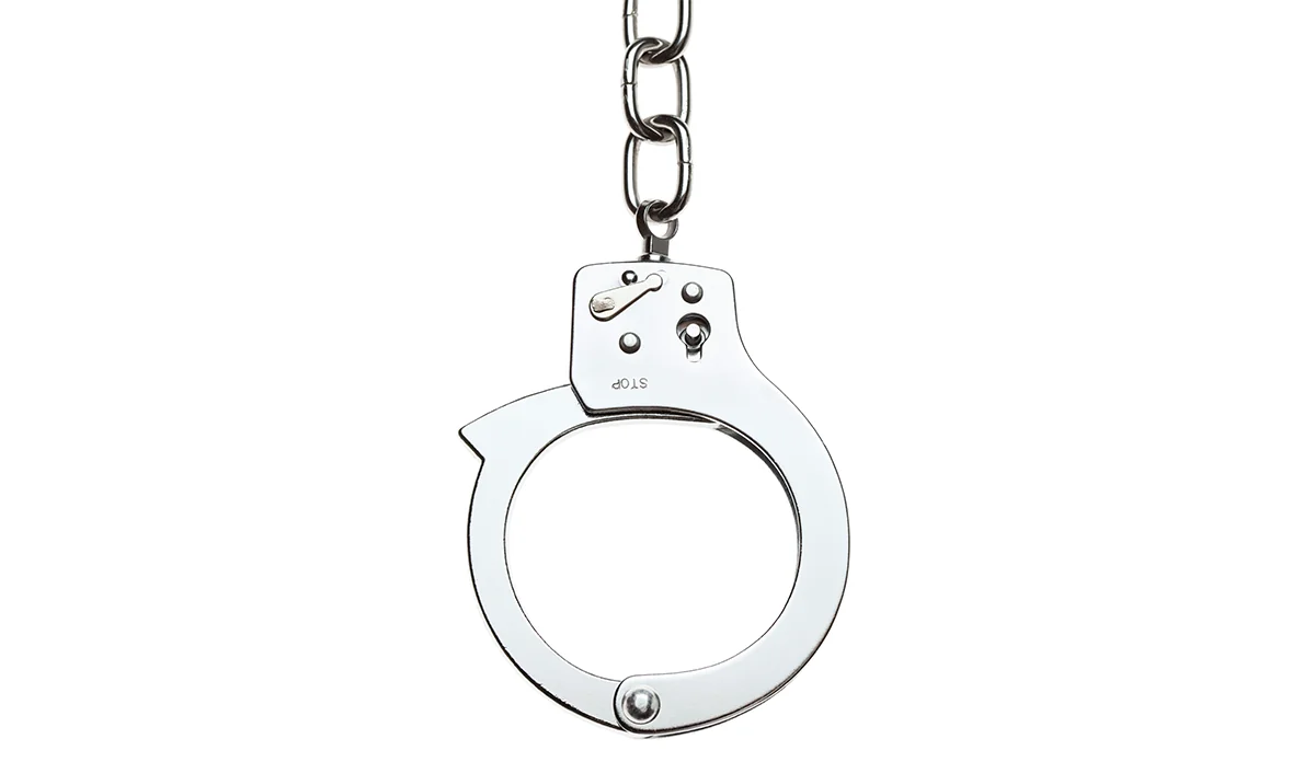 a close up of a handcuffs