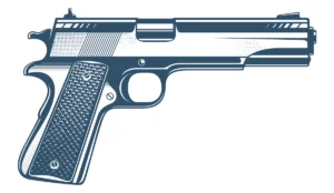 a hand gun with a handle