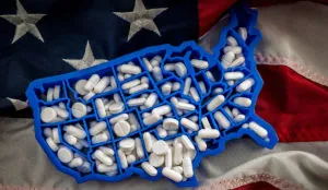 US map with pills