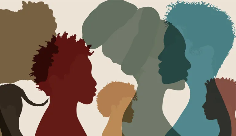a group of people with different hair styles