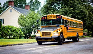 school bus in neighborhood