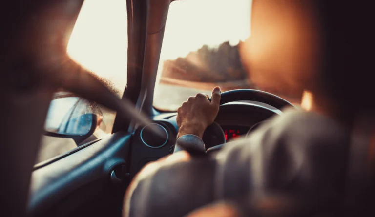 a person driving a car