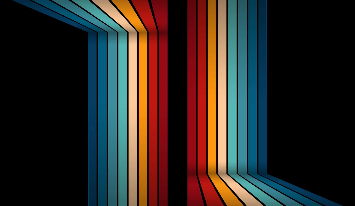abstract image of multi-colored stripes on black background, representing multiple perspectives, which is required by co-research