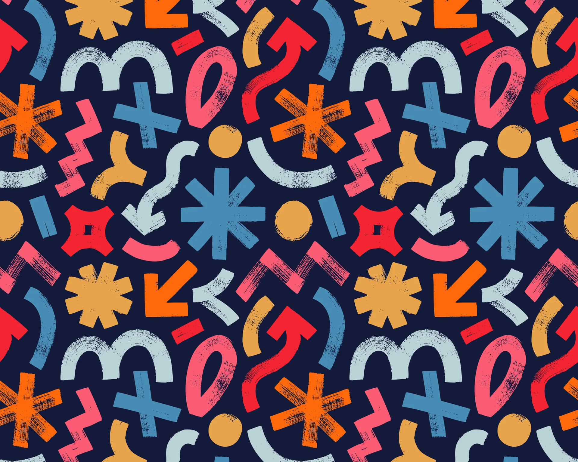 abstract and colorful design with various shapes. panic and chaos concept