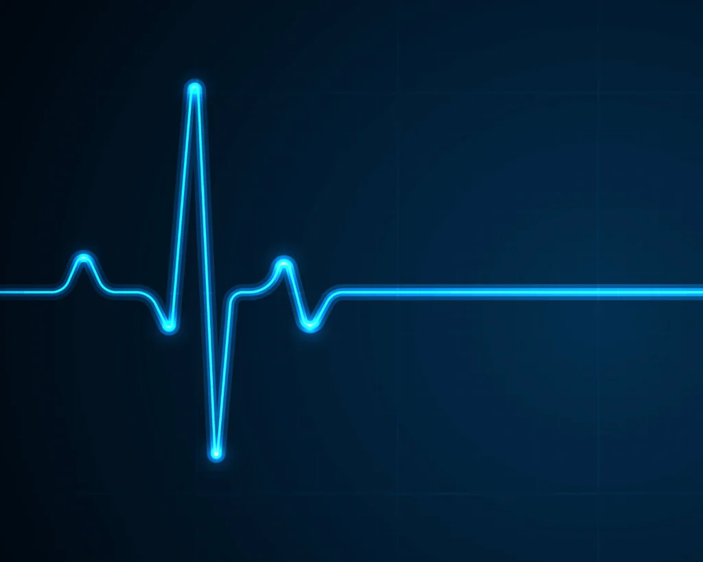 Heart beat on an EKG monitor